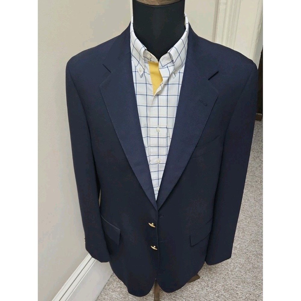 VTG Polo University Club Ralph Lauren Blazer Men 42R Navy Blue Gold Buttons USA